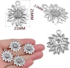 BronaGrand 60pcs Sunflower Pendant Charms Alloy Sunflower Bead Charms Flower - Image 3