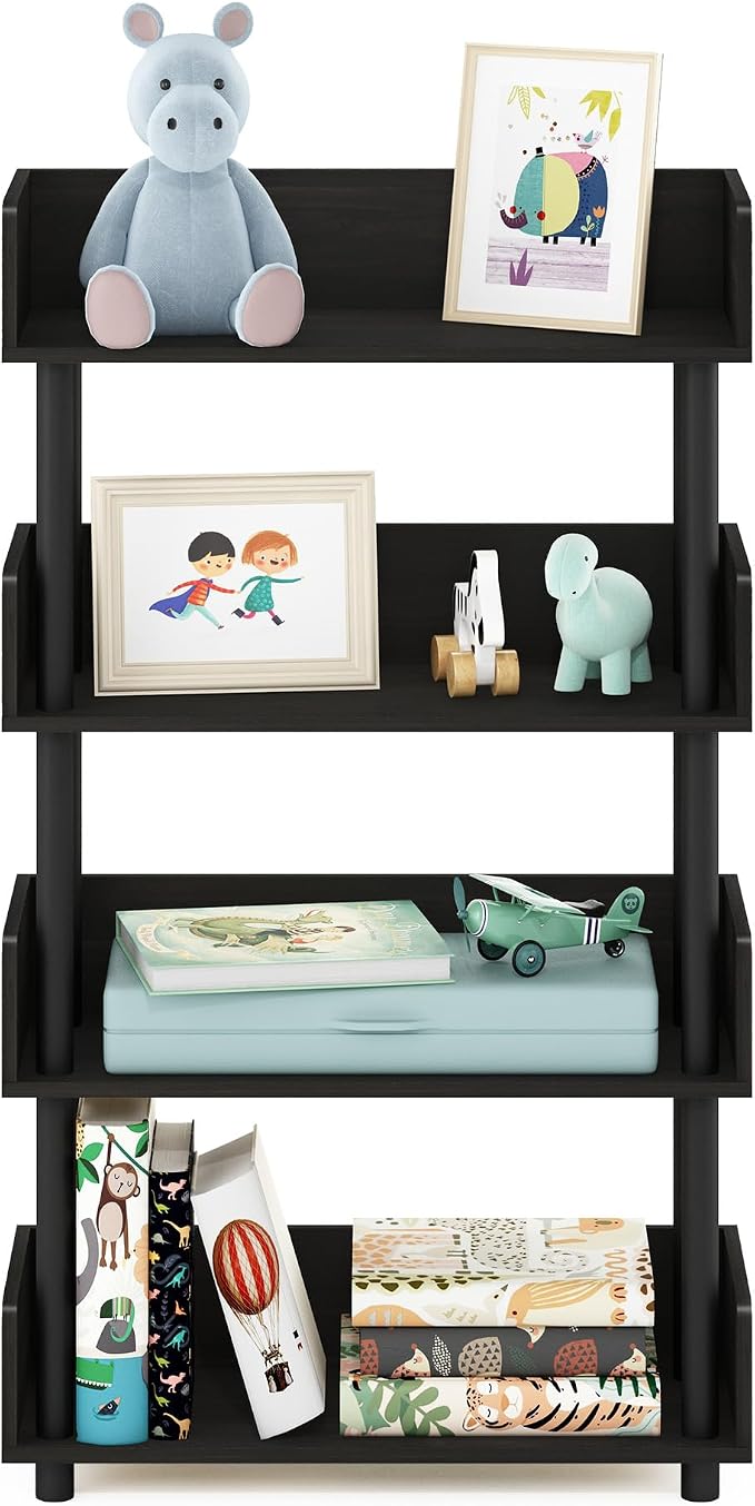 Furinno TURN-N-TUBE 4-Tier Display Shelf, Storage Shelves, Book Shelf, Open - Image 4