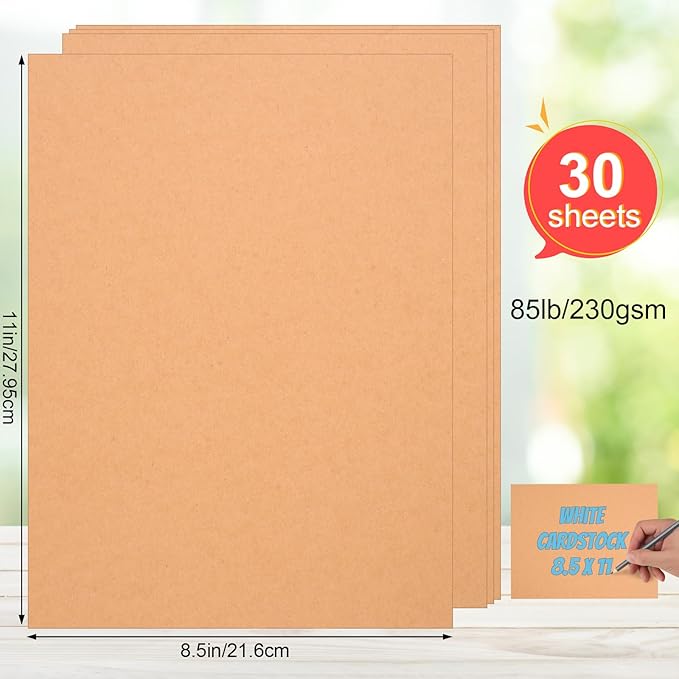 Joyberg Brown Cardstock 8.5 x 11, 230gsm Cover Cardstock Paper, 85 Lb Heavy - Image 2