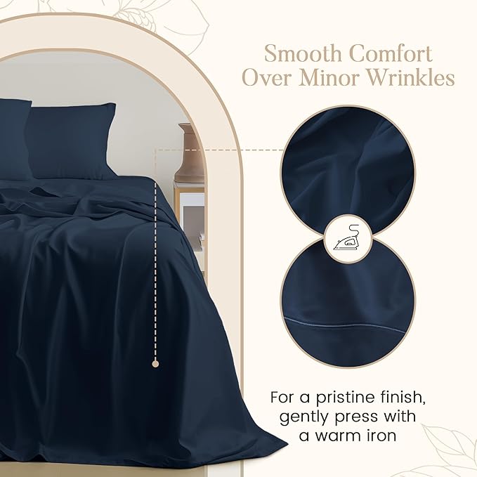 800 Thread Count 100% Egyptian Cotton XL 3PC Sateen Weave Twin Sheets Set - Image 3