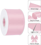 Lt Pink 2.5 Inch 25 Yards Satin Wired Ribbon Easter Ribbons - Image 3