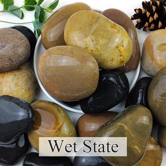 YISZM 20lbs Natural River Rocks, Hand-Picked Smooth Stones - Image 3