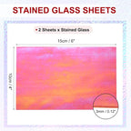 PATIKIL 4 x 6 Inch Transparent Stained Glass Sheets, 2 Sheets Mosaic Glass - Image 2