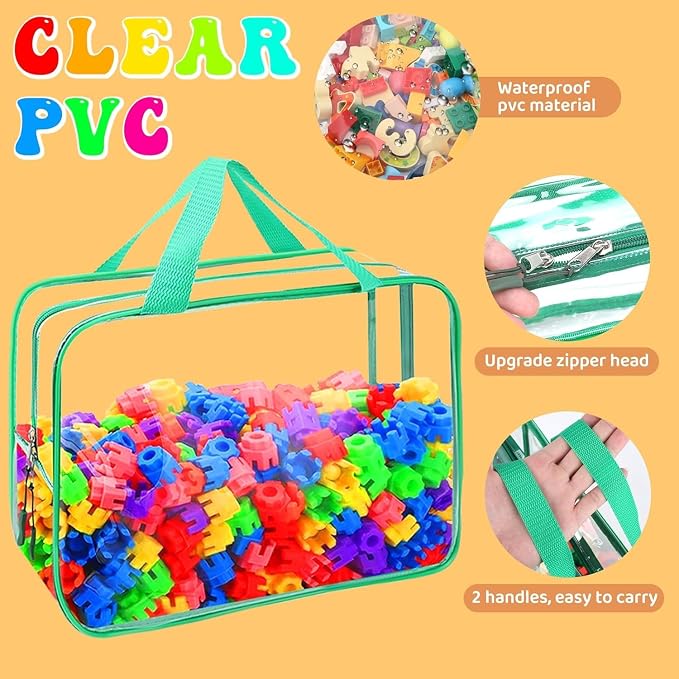 8 Packs XL Toy Storage Bags, Reusable Clear PVC Board Game Storage, Toy Storage - Image 3