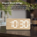 uscce Wooden Digital Alarm Clocks - Image 2