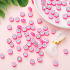 100pcs Dragon Fruit Polymer Clay Spacer Beads by LUBINGSHINE