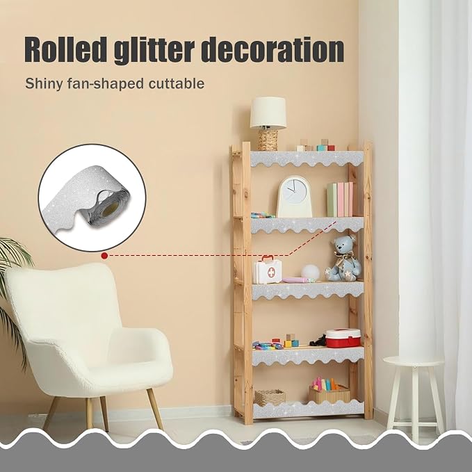70Ft Shine Bulletin Board Borders，Scalloped Poster Boards Decorations Trim - Image 5