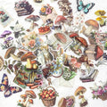 YOKSAS 50PCS Vintage Nature Mushroom Clear Scrapbook Stickers – Retro Botanical by YOKSAS