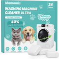 Washing Machine Cleaner Tablets: 40% Stronger Cleaning Power, Deep Cleaning Tablets For HE, Front Loader & Top Load Washer, Removes Pet Hair, Odors, Formulated for Pet Owners, 24 Pack, 15G