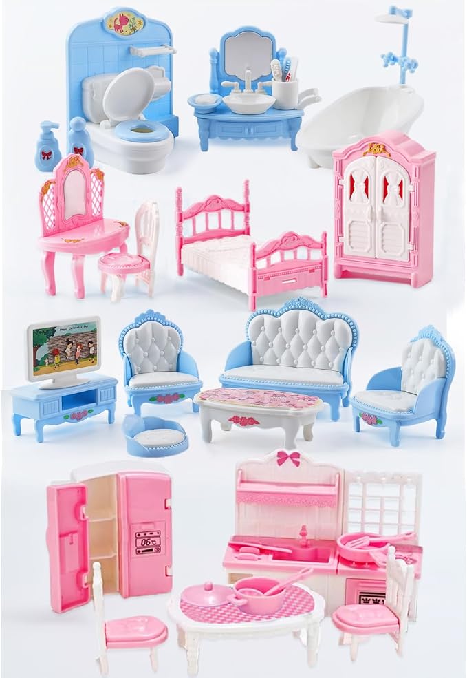 35 Pcs Dollhouse Furniture Accessories Set Mini House Furniture Small Dollhouse by Unknown