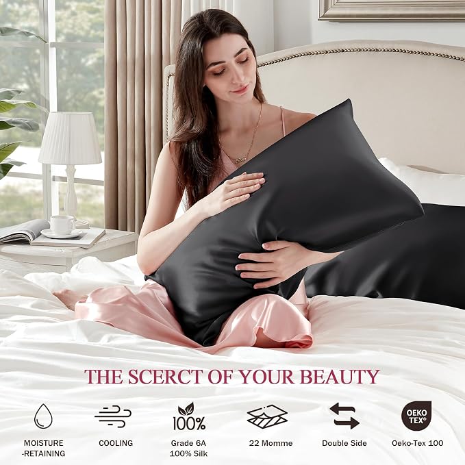 100% Silk Pillow Cases Queen Size Mulberry Silk Pillowcase - Image 6