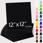 12" x 12" Felt Sheets for Crafts, 2mm Stiff Felt Fabric, Polyester Felt Squares by AblemeDeco