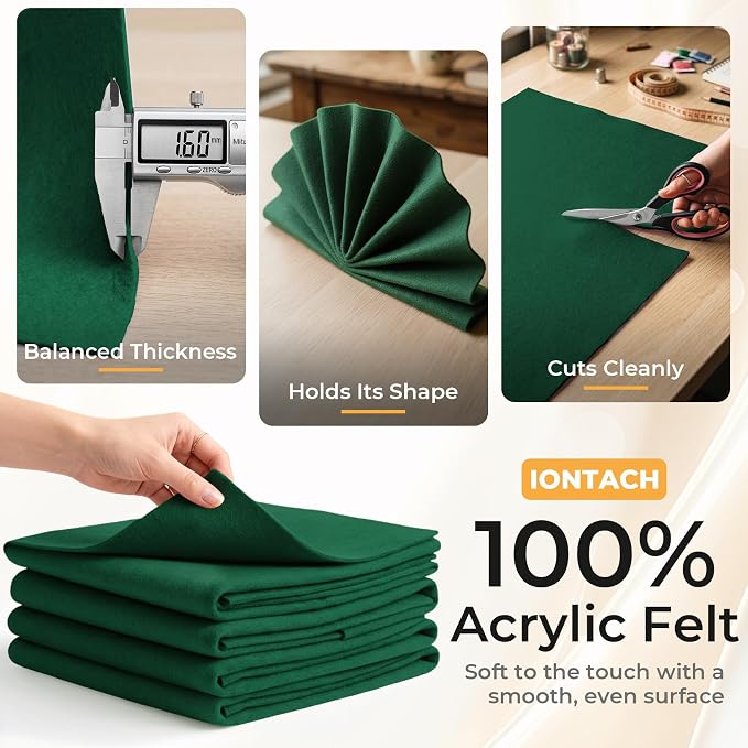 IONTACH 9" X 36" Soft Felt Sheets 1.6mm Thick | Acrylic Felt Fabric - Image 3