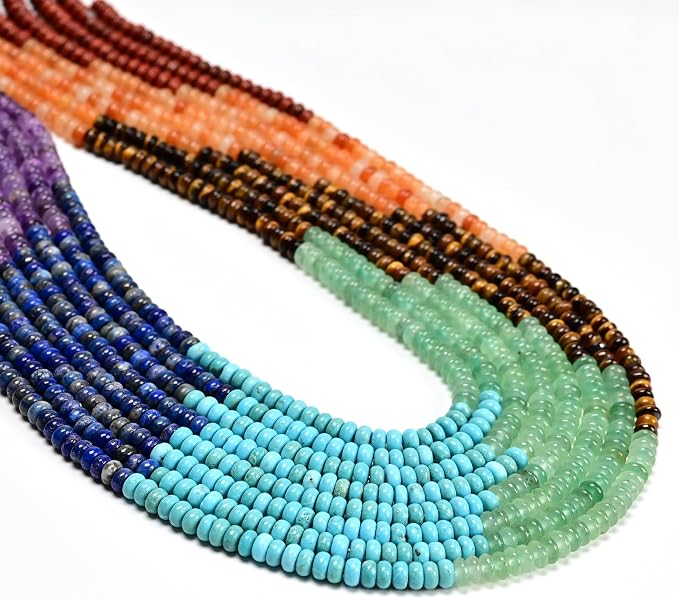 2x4mm Natural Rondelle Beads – Loose Gemstone Spacers by CAI+YI+MING
