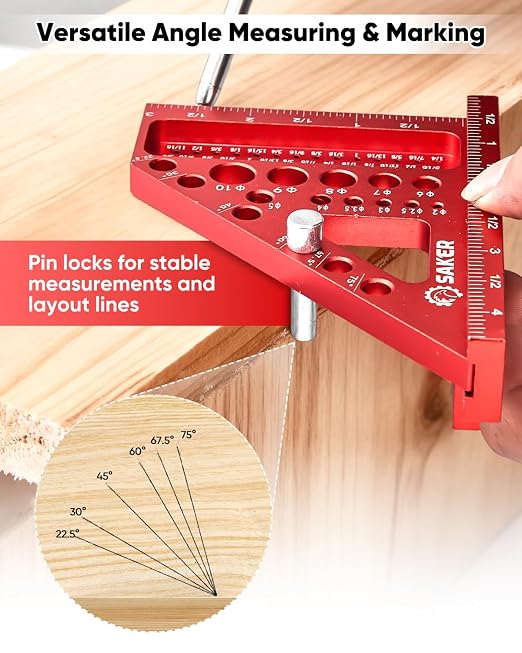 Saker 3D Multi-Angle Measuring Square Ruler, Aluminum Alloy Carpenter Square - Image 4