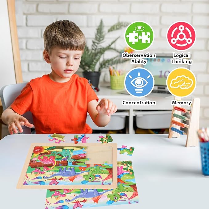 Puzzles for Kids Ages 4-6, 4 Packs 24 Piece Wooden Jigsaw Puzzle for Toddlers - Image 3