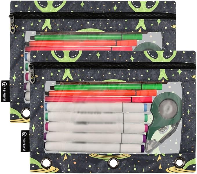 Green Aliens Space Pencil Pouch - Image 2