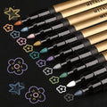 10 Color Metallic Markers, Glitter Metallic Acrylic Paint Pens, Permanent by Mkobon
