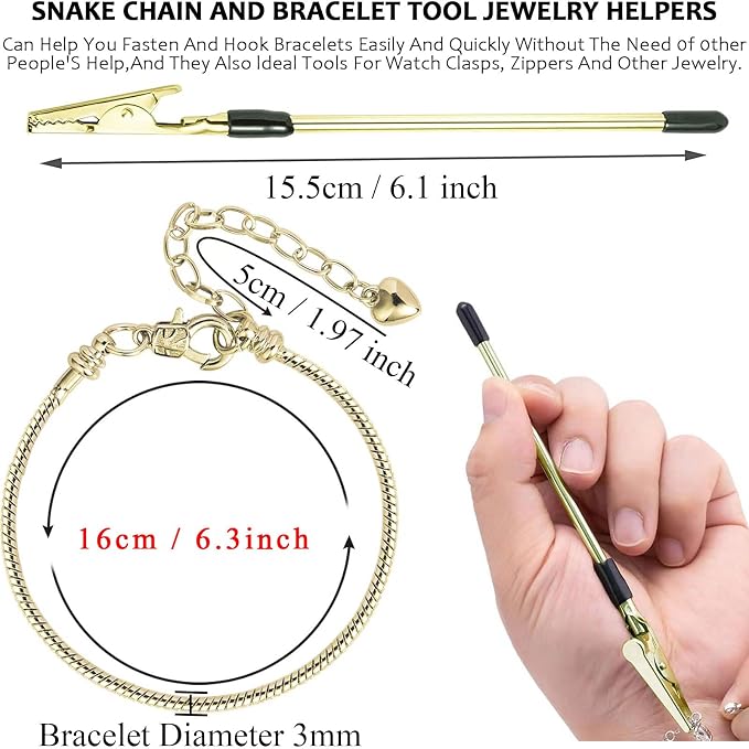 20 Pcs Gold Snake Chain Charm Bracelet Chain - Image 2