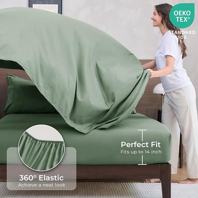 HEVUMYI Sage Green Twin-XL Comforter Set - Image 5