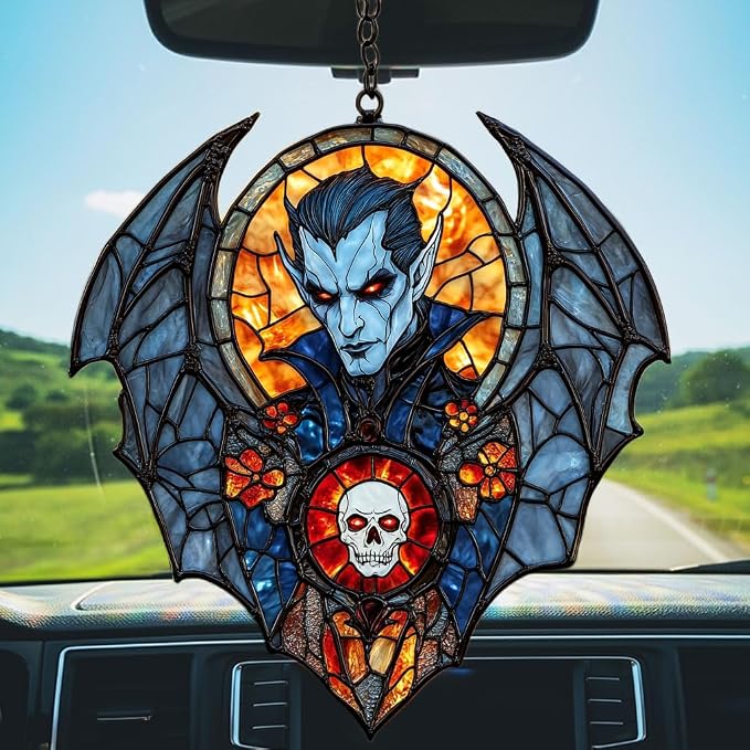 Dracula Halloween Acrylic Suncatcher Stained Glass Effect Window Car Hanging - Image 5