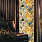 Boho Yellow Blue Ginko Leaf Stained Glass Window Films Decorative Double-Side - Image 2