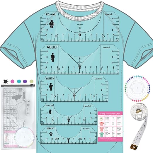 Vowlove T-Shirt Ruler for Precise Alignment, Center & Left Chest Placement Tool by Vowlove
