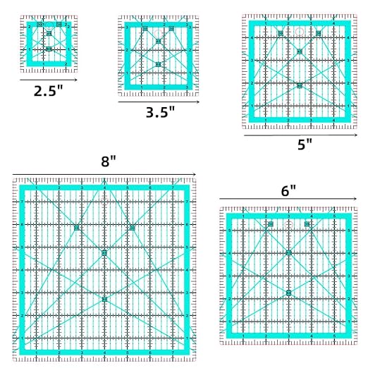 Quilting Rulers, 5 Square Ruler Quilting Templates, Quilting Ruler Acrylic - Image 6
