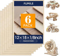 6 Pack Basswood Sheets for Crafts 1/8x12x18 Inch 3mm Larger Basswood for Laser by FUMILE