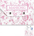 Wiooffen Leather Mahjong Card Clutch Holder Pouch Chinoiserie Mahjong Card by Wiooffen