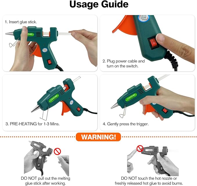SHJADE Hot Glue Gun with 30 Glue Sticks, 20W Mini Hot Melt Gun Kit | Fast - Image 3