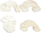 LiQunSweet 40 Pcs 4 Styles Rainbow Theme Unfinished Wood Cutout Cloud Rainbow by LiQunSweet