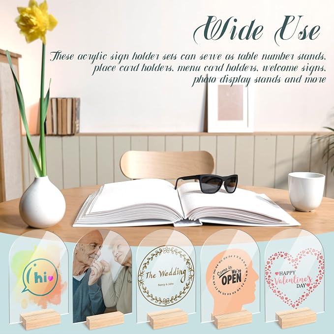 Bercoor 5 Pack 5x7 Inch Blank Clear Arch Acrylic Sign - Image 7