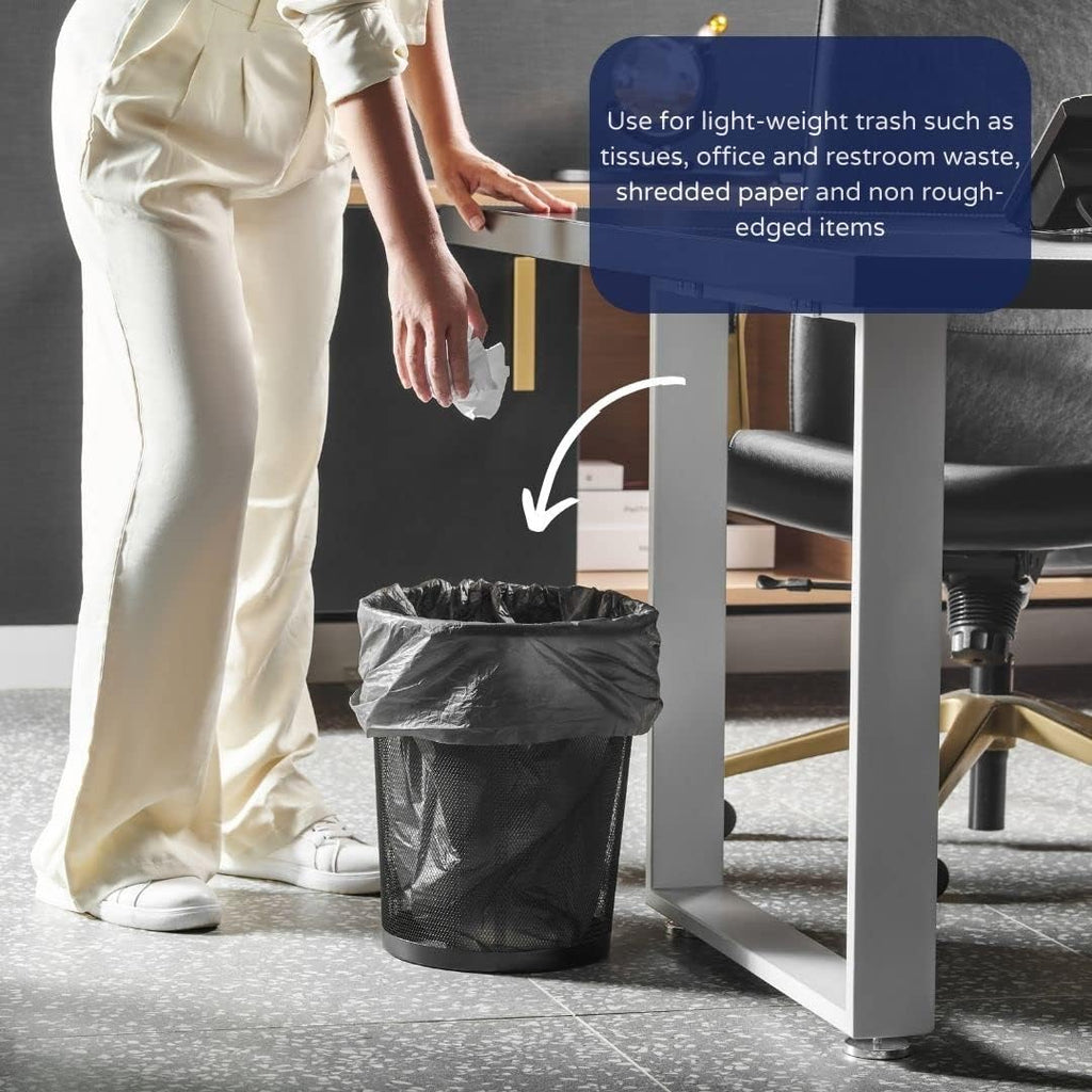 Plasticplace 12-16 Gallon Trash Bags │ 8 Microns │ Black High Density Liners │ 24" x 33" (1000 Count)