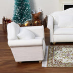 Dollhouse Couch with Pillow 1 12 Scale Miniature Sofa Arm Chair Living Room - Image 4