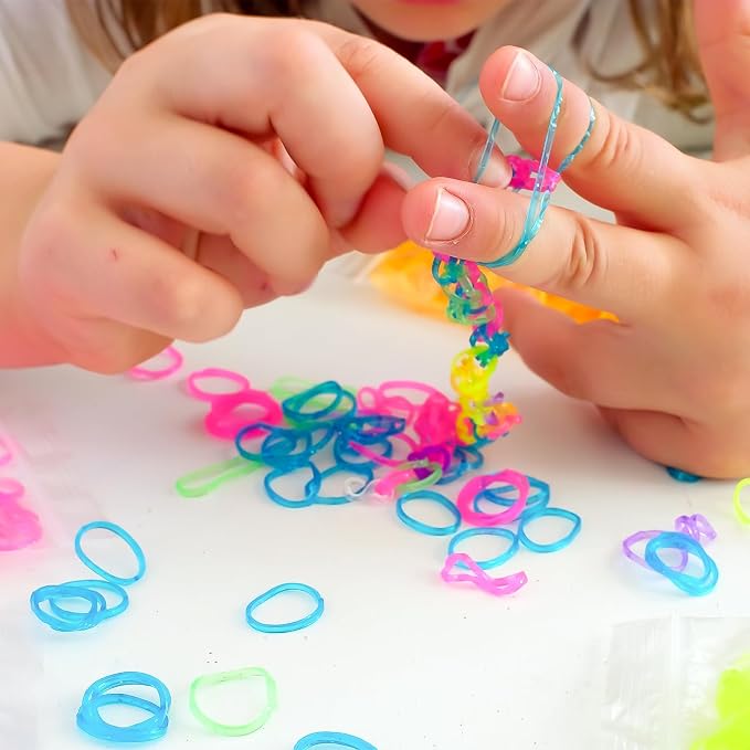XKDOUS 24 Colors Rubber Band Bracelet Kit, Bracelet Making Kit - Image 3