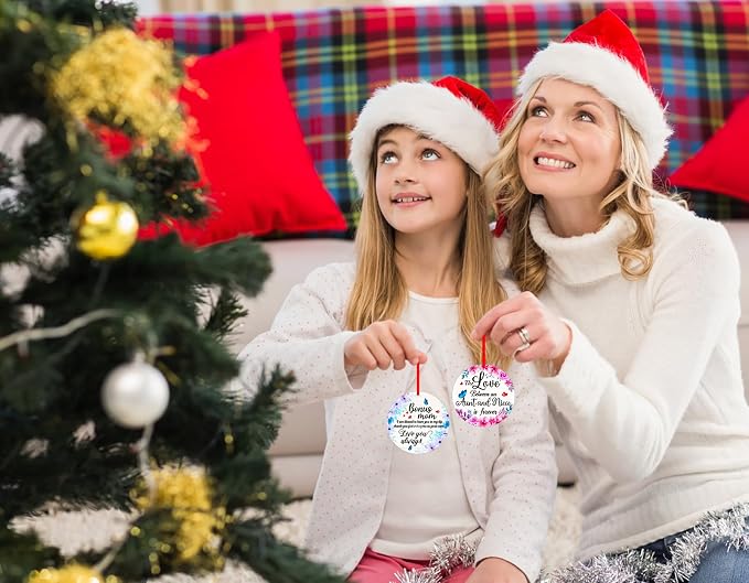 WaaHome Bonus Mom Christmas Ornaments Gifts from Daughter Son, Flower Bonus Mom - Image 2