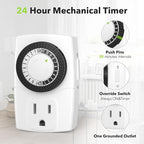 BN-LINK BND-60/U47 Indoor Mini 24-Hour Mechanical Outlet Timer - Image 2