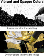 JusArt 3 Black Acrylic Paint Markers Brush Tip, Water-Based No-Bleed Markers - Image 4
