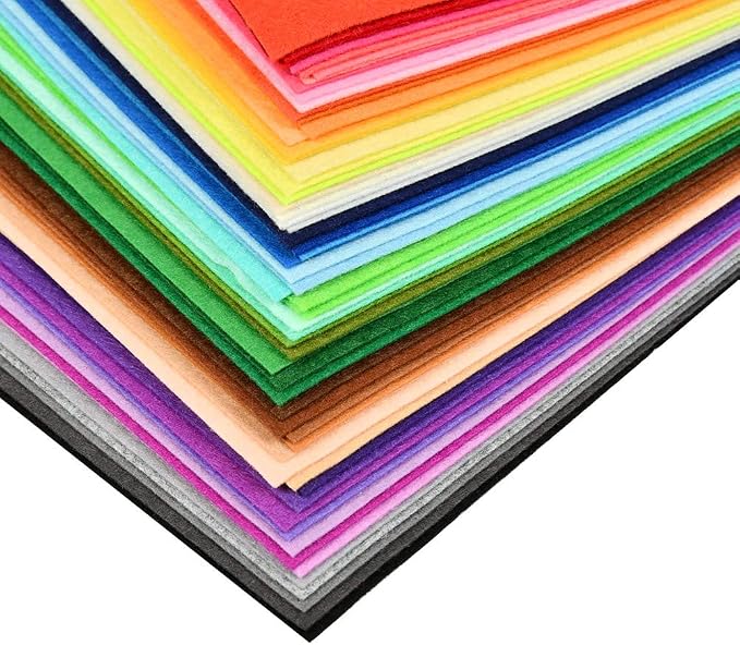 BUYGOO 60Pcs Stiff Felt Fabric Sheets, 8 x 12 inches Craft Felt Sheets Assorted - Image 4