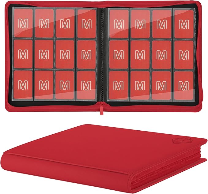 Premium Card Binder 12 Pocket for 720 Pockets Trading Card Binder, PU Zipper by MOSLA