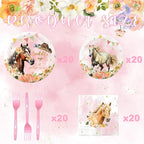 Girl Horse Party Decorations Set - Image 3