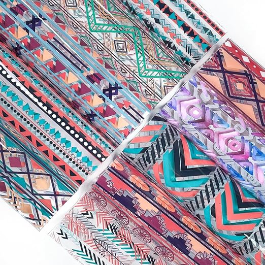 ONEART | 10 Pieces Bohemian Printed Clear PVC Vinyl Sheets, A4 Size Ethnic Boho by ONEART
