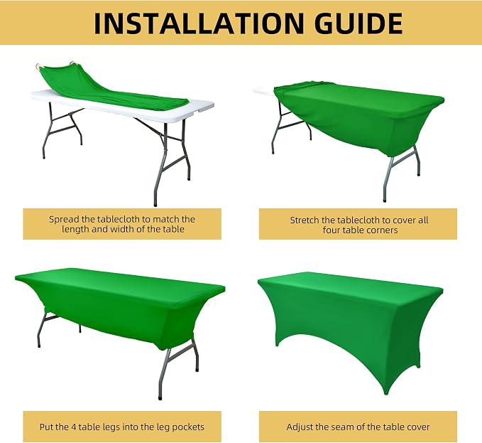 10-Pack 6ft Spandex Table Covers - Image 5