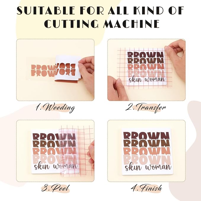 Tintnut Skin Tone Permanent Vinyl 8 Sheets 12x10in Permanent Adhesive Vinyl | - Image 3