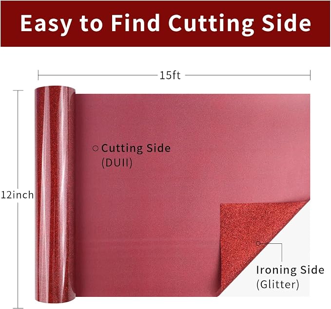 Glitter HTV Heat Transfer Vinyl, Sparkle HTV Compatible - Image 2