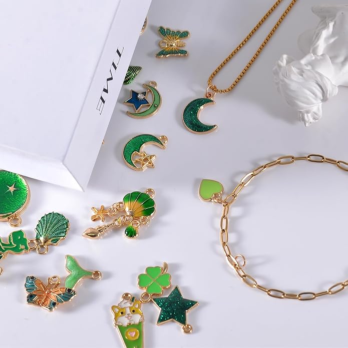 Bulk Gold Enamel Charms for Jewelry Making, Colorful Metal Charms Pendant for - Image 4