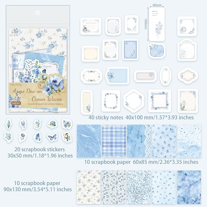 BESARME 480 Pcs Floral Scrapbook Paper Junk Journal Stickers Supplies 6 Spring - Image 2
