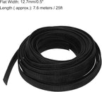 uxcell PET Expandable Sleeving 25ft 1/2" Black Cable Management Sleeve Cord - Image 3