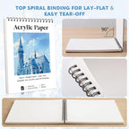 Acrylic Paper Pad 8.5 x 11 in, 25 Sheets, Top Spiral Bound | Heavy 246Lb Paper - Image 3